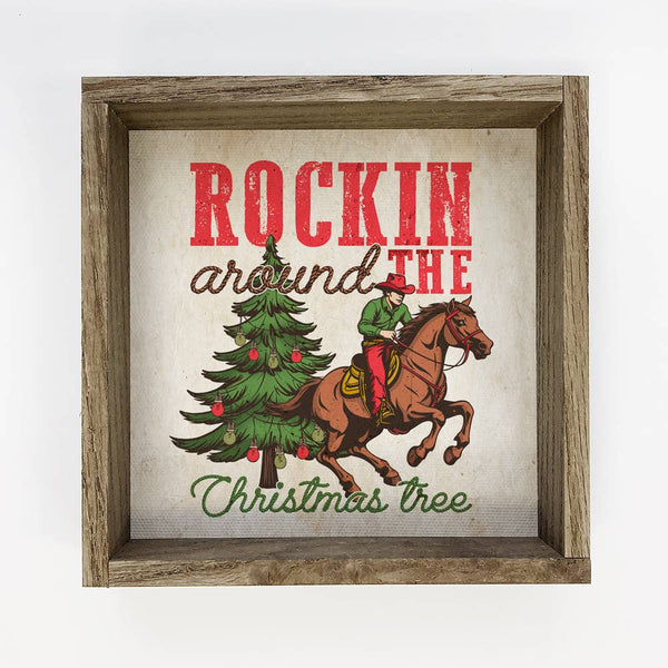 Western Rockin Around the Christmas Tree - Western Canvas