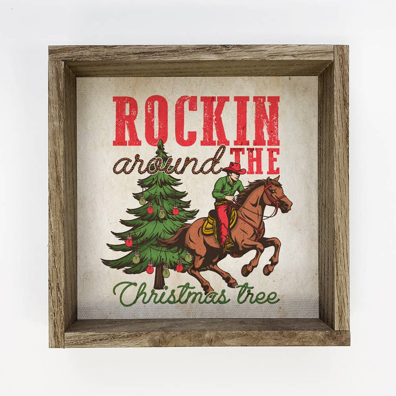 Western Rockin Around the Christmas Tree - Western Canvas