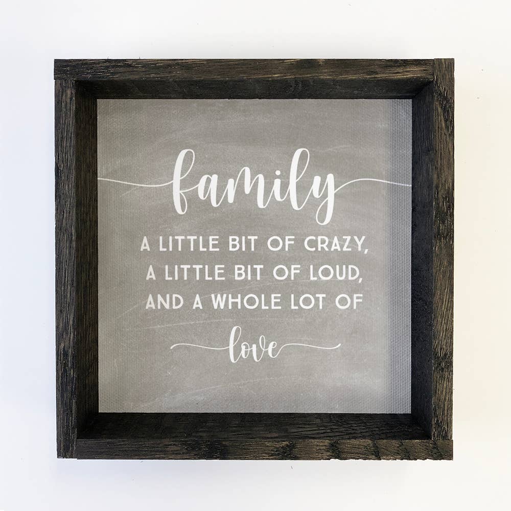 Family A little Bit of Crazy Small Canvas & Wood Small Decor