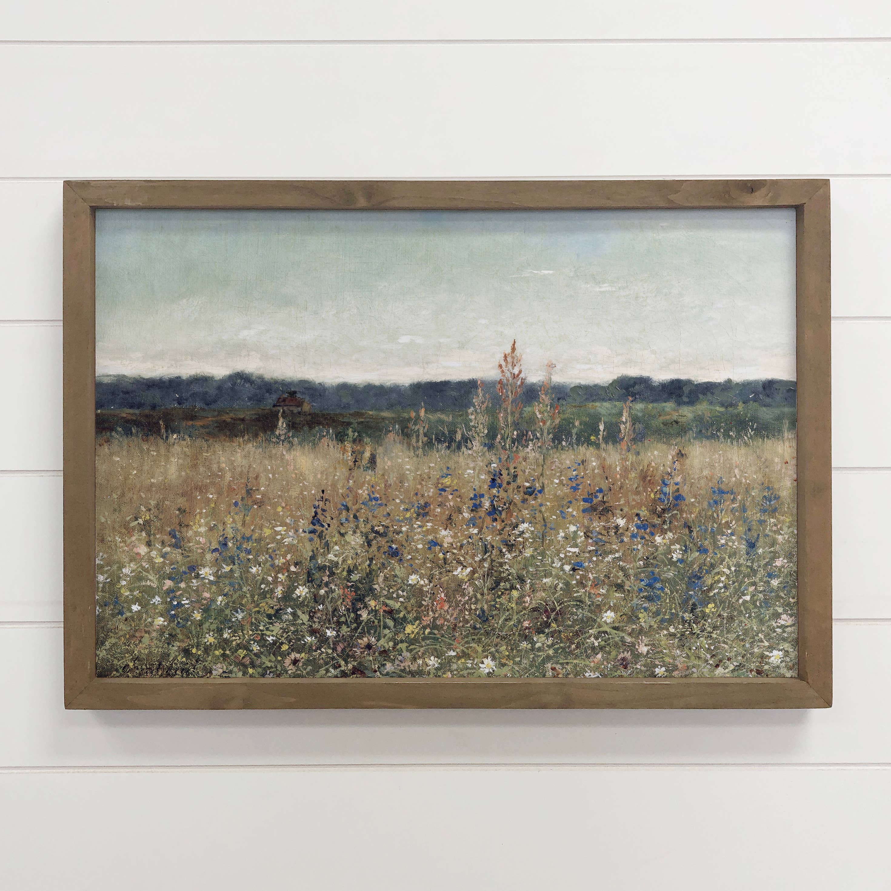 Vintage Wildflower - Nature Canvas Artwork - Wood Framed Art