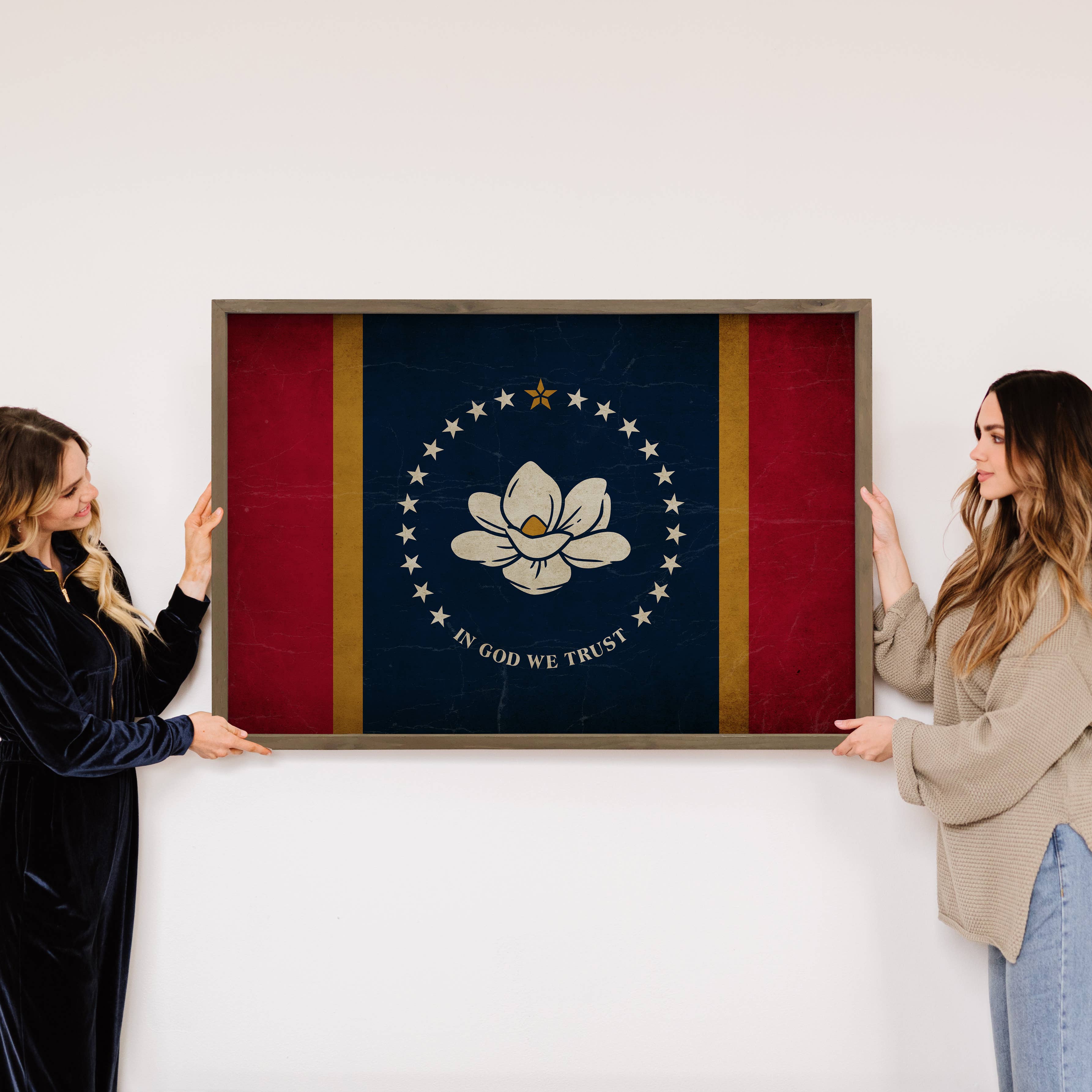 Mississippi Vintage Flag - State Vintage Flag Canvas Art