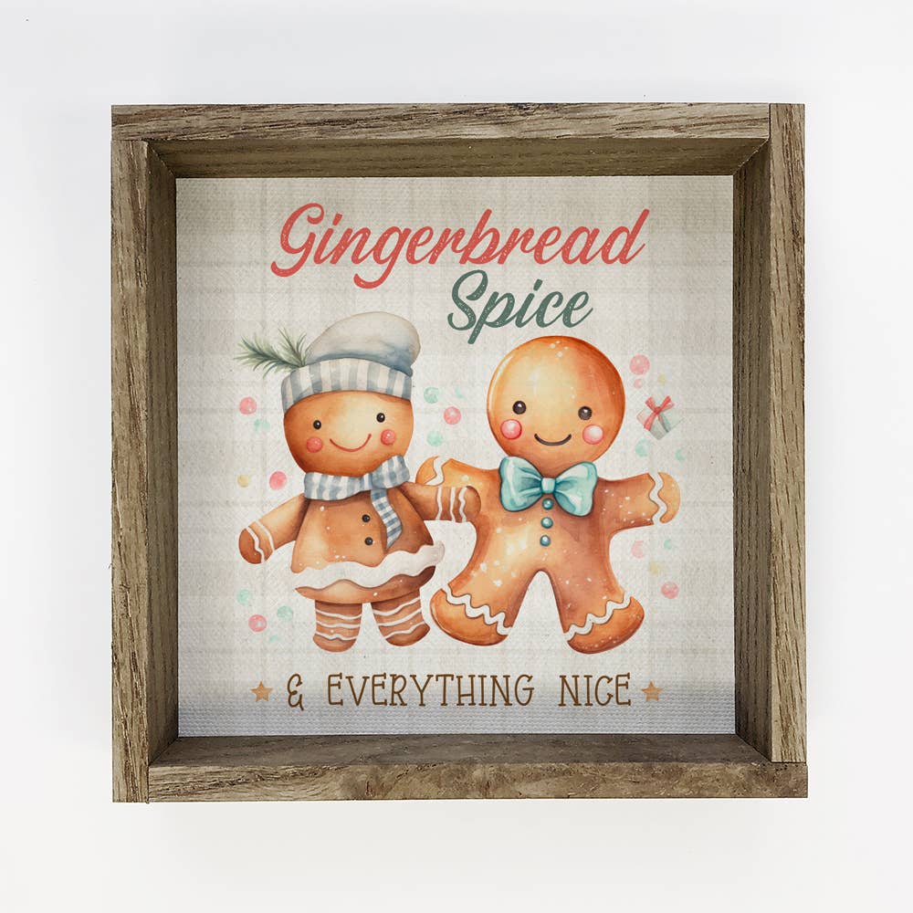 Vintage Gingerbread Spice Man - Cute Holiday Canvas Wall Art