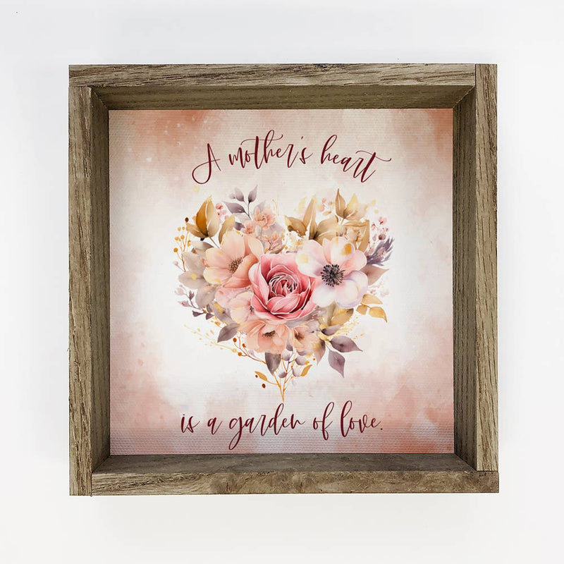 A Mother's Heart Wall Art - Mothers Day Canvas Art - Framed