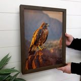 Hawk at Dusk - Wildlife Photography Canvas Art - Wood Framed