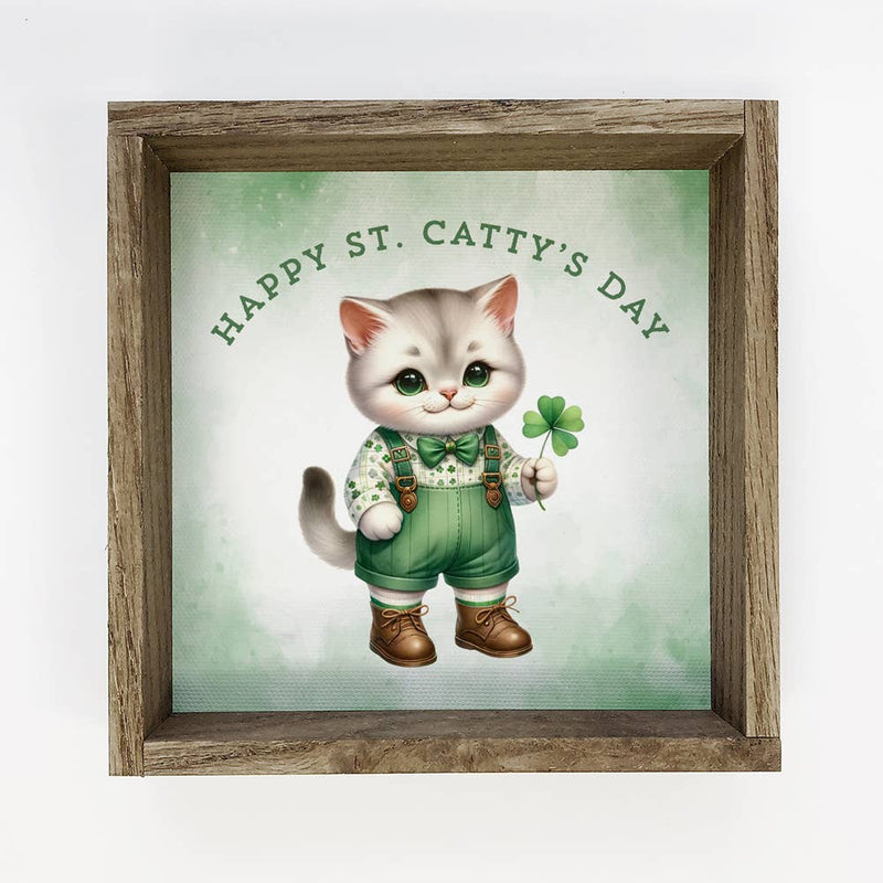 Happy St. Catty's Day - St. Patrick's Day Canvas Art