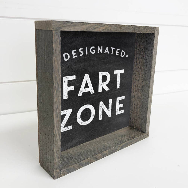 Funny Bathroom Sign- Fart Zone- Small Sitting Sign