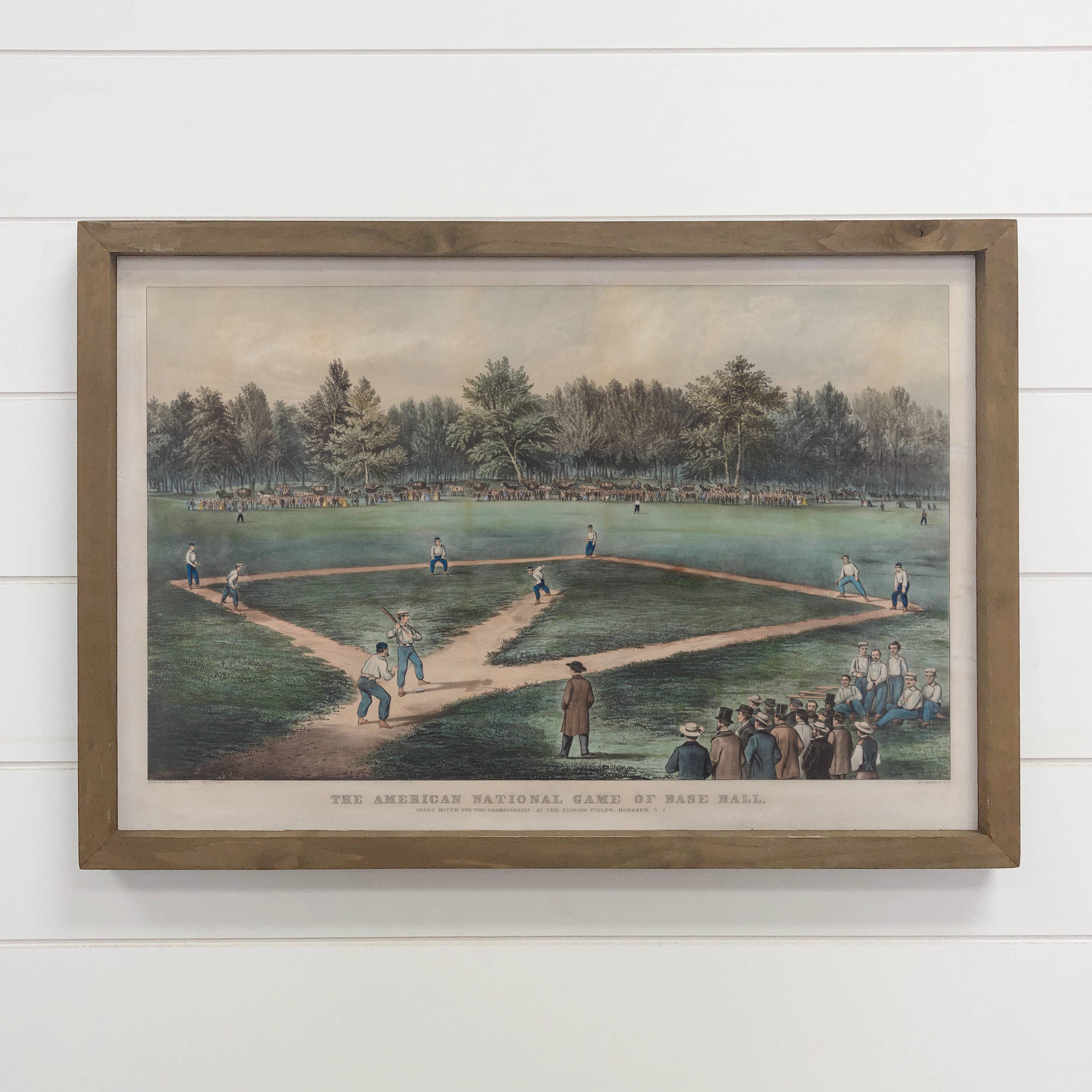 American Baseball Vintage - Living Room Decor - Framed Art