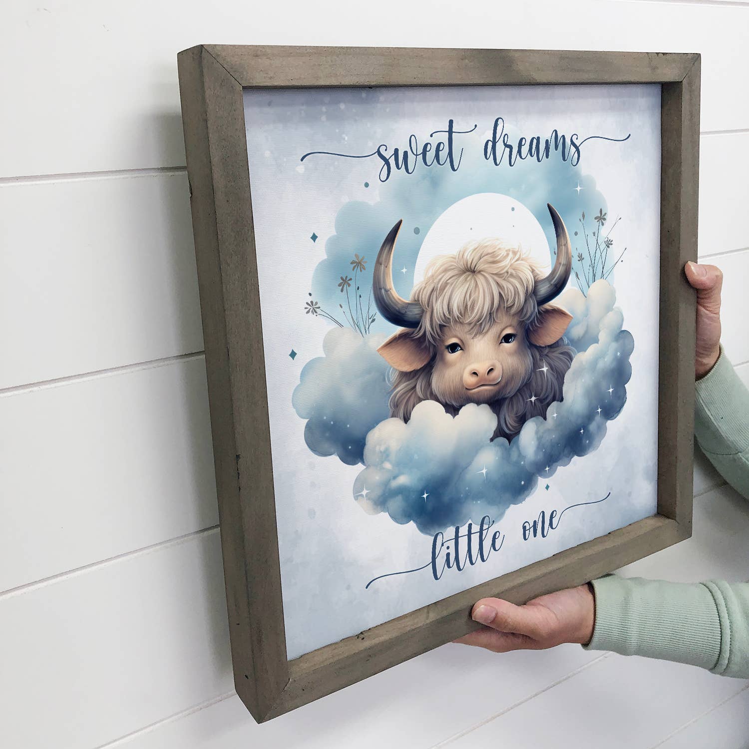 Sweet Dreams Highland Cow - Cute Highland Cow Canvas Art