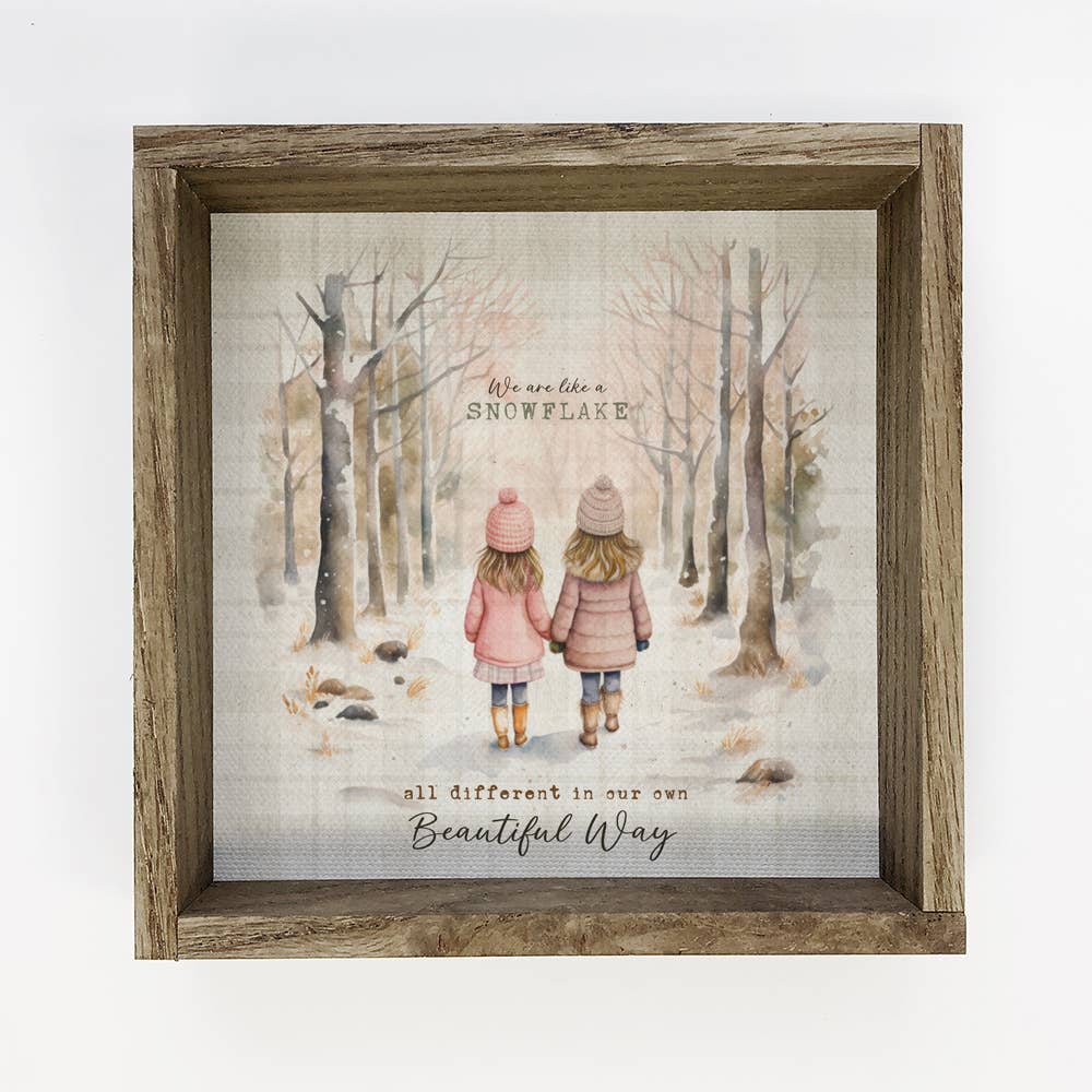 Vintage Christmas We are Like Snowflakes - Best Friend Art