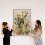 Cactus Watercolor Arrangement - Desert Canvas Art - Framed