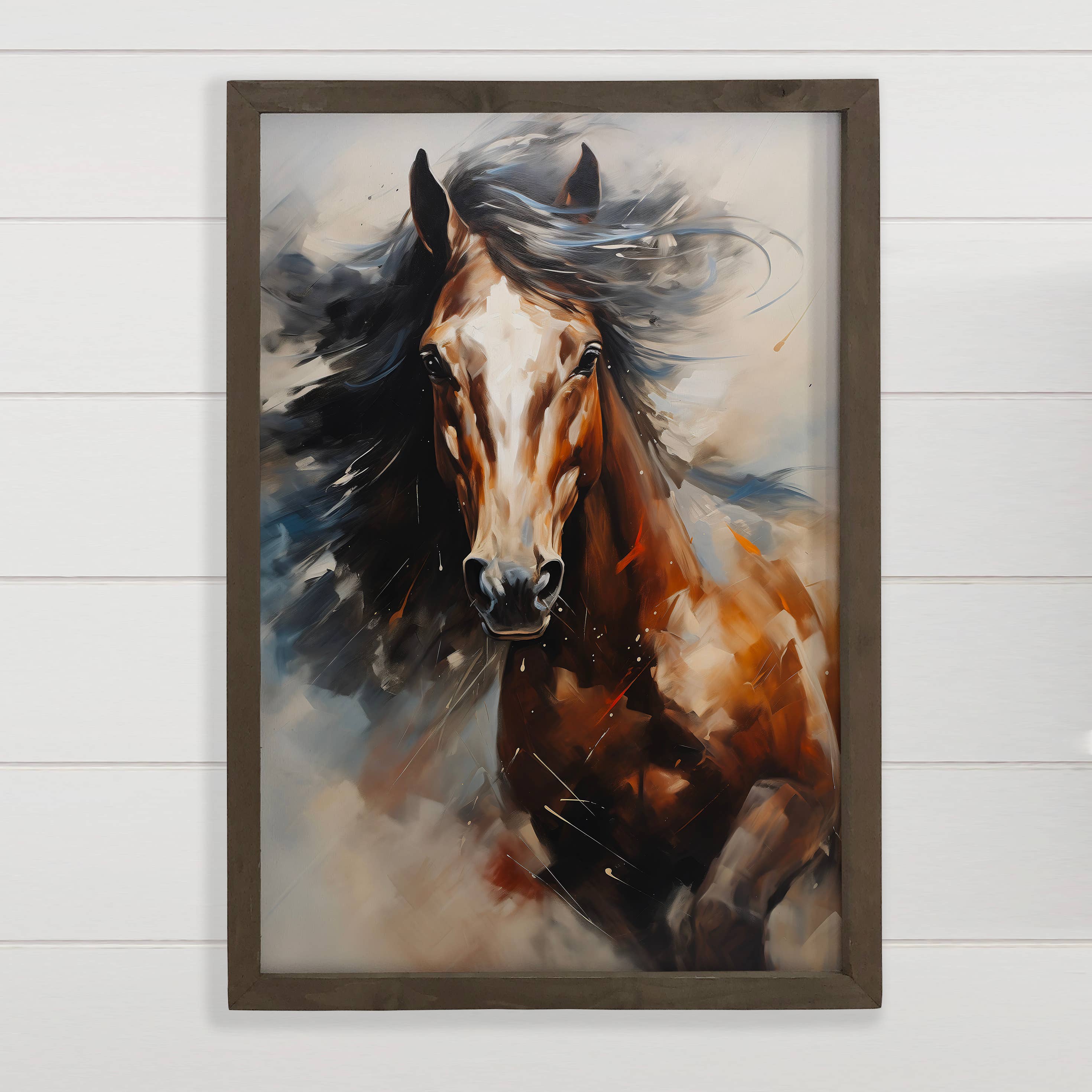 Equestrian Horse Painting - Ranch House Canvas Wall Art