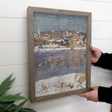 Delaware River Winter - River Canvas Art - Wood Framed Decor