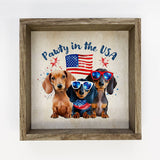 Pawty in the USA Wiener Dog - Cute Patriotic Puppies