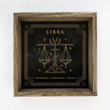 LIbra Zodiac Horoscope Sign Canvas and Wood Wall Art