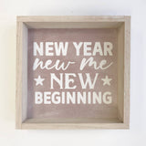 New Year New Me - New Years Eve Canvas Art - Wood Framed