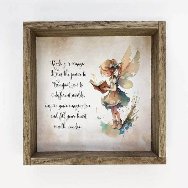 Reading is Magic Fairy - Library Wall Art - Cute Book Art