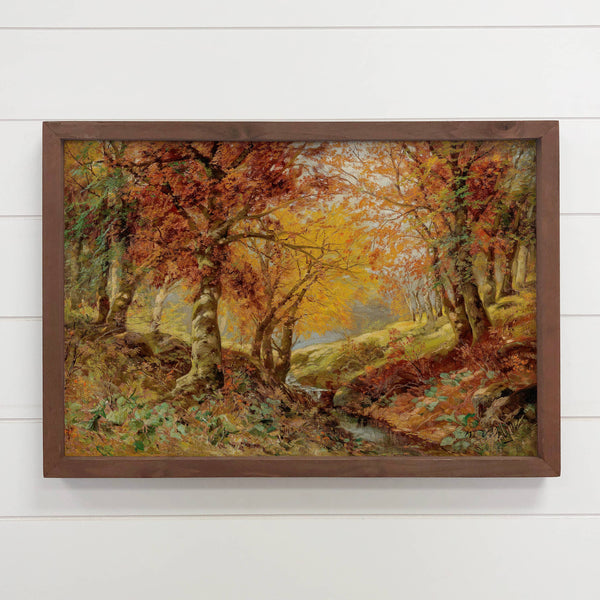 Forest Glade in the Fall - Framed Nature Decor - Cabin Art