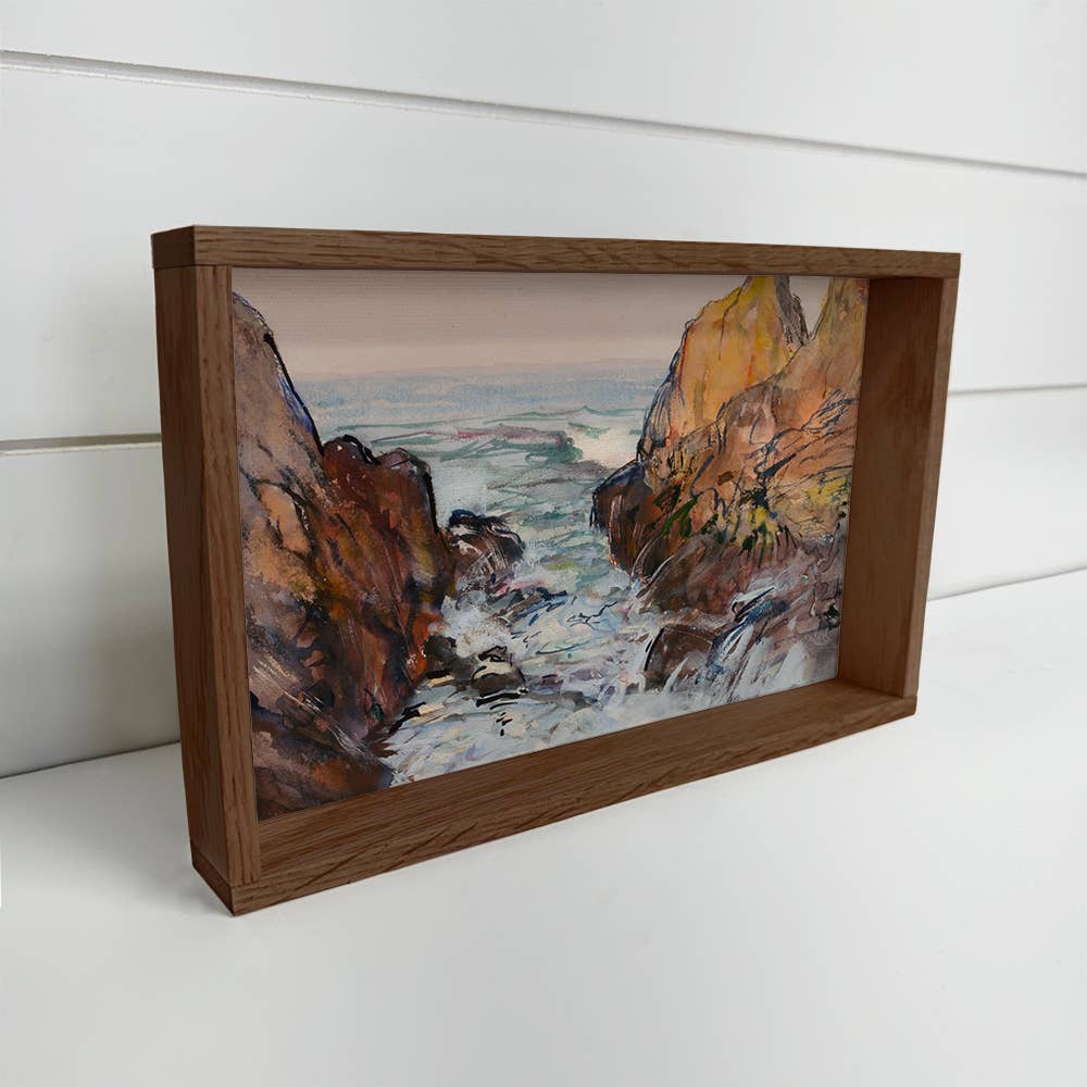 Ocean Inlet - Nature Canvas Art - Wood Framed Wall Art