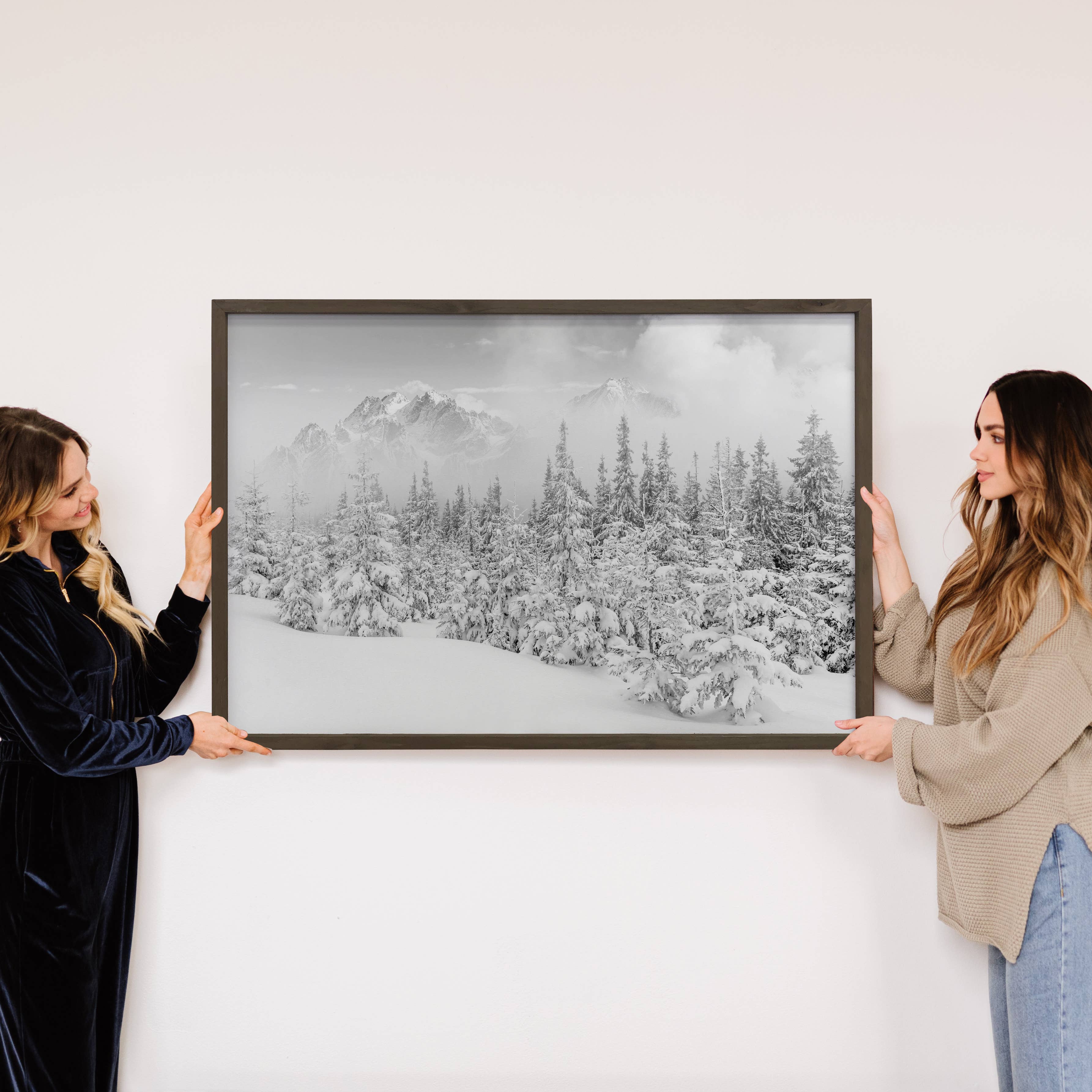 Winter Mountain Landscape - Framed Nature Photograph - Cabin