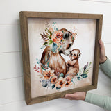 Mama and Baby Monkey - Cute Mother's Day Sign for Moms