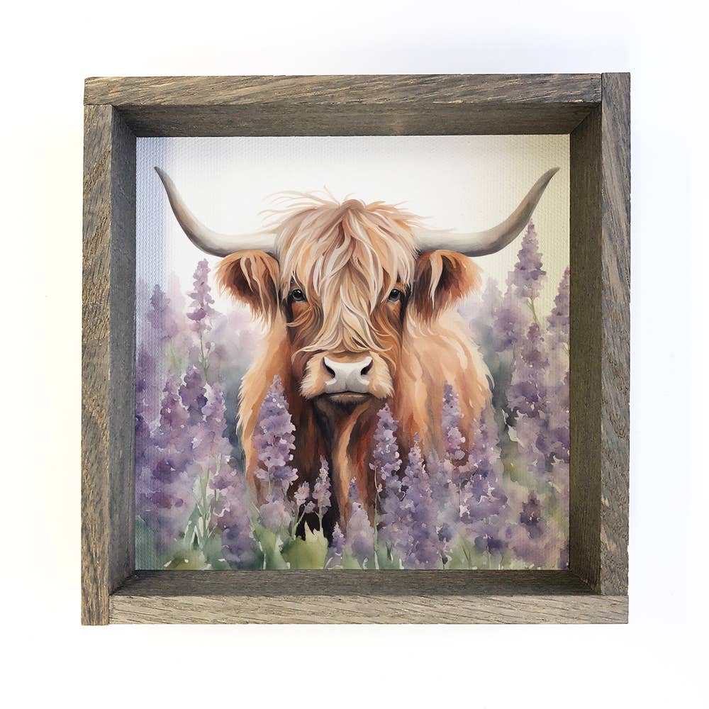 Highland Cow Lavender Fields - Springtime Highland Cow