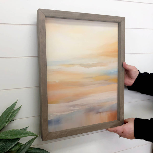 Serenity Abstract Painting - Wood Framed Canvas Art