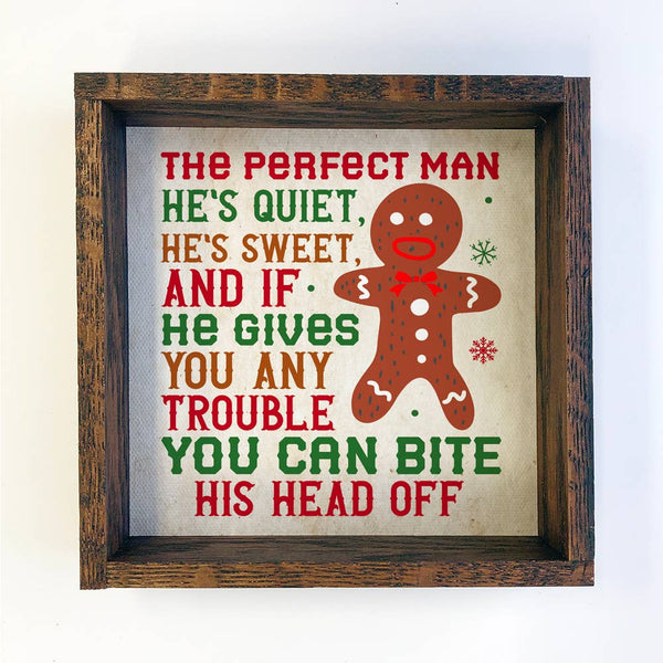 The Perfect Man - Funny Framed Holiday Word Sign Decor