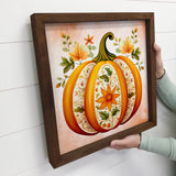 Folk Flower Pumpkin - Fall Wall Art - Seasonal Wall Décor