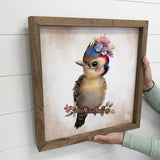 Cute Flower Woodpecker - Baby Woodpecker - Baby Animal Art