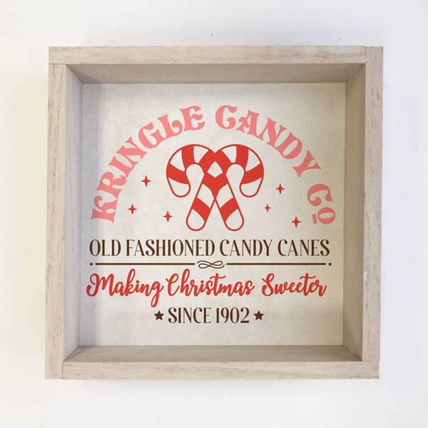 Kringle Candy Co.  - Holiday Word Sign - Framed Holiday Art