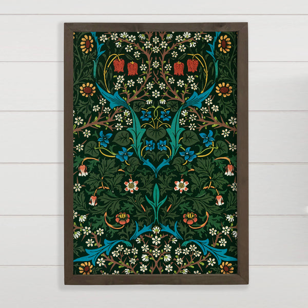 William Morris Tulip Pattern - Framed Nature Decor