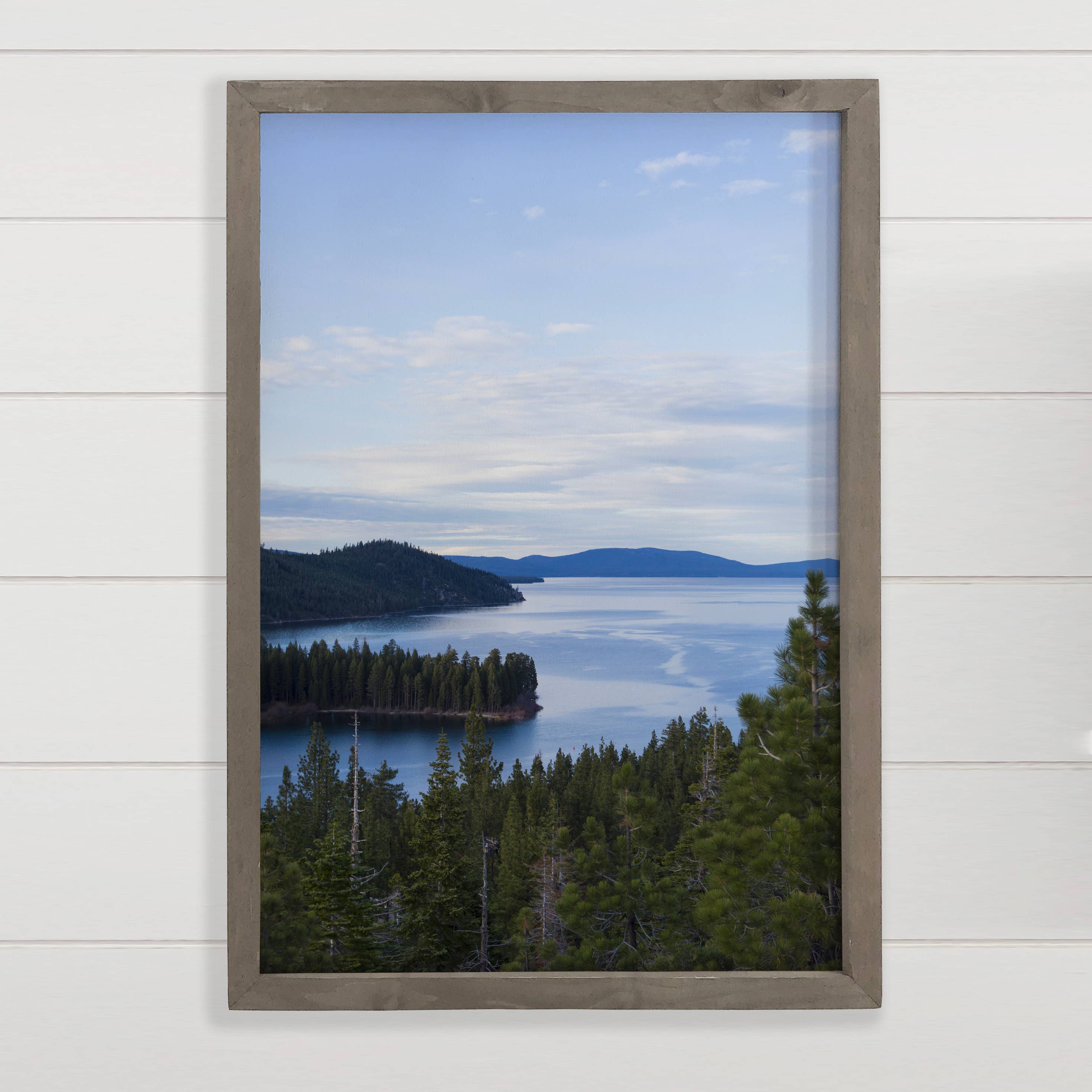 Puget Sound - Framed Nature Canvas Art - Lake House Wall Art