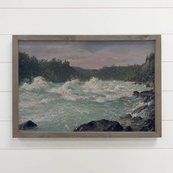 Niagara River - Nature Canvas Art - Wood Framed Wall Decor