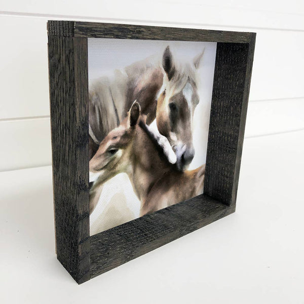 Farmhouse Horse Sign - Mama Horse and Baby Foal Mother's Day