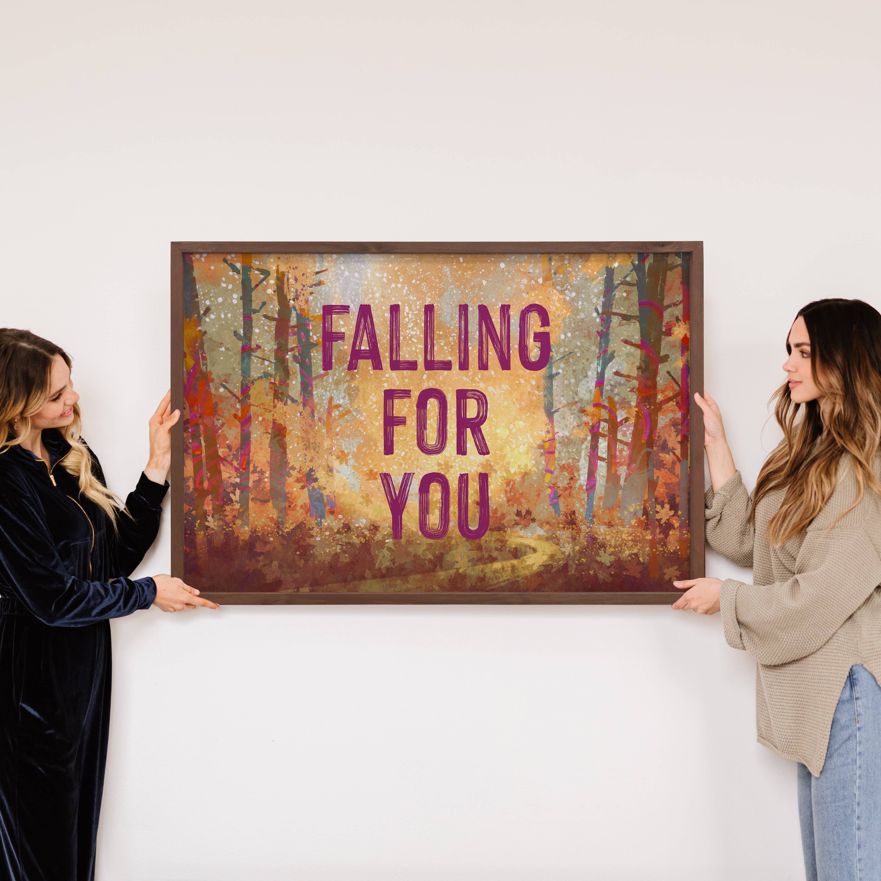 Falling for You - Falling for You Sign - Wood Framed Sign