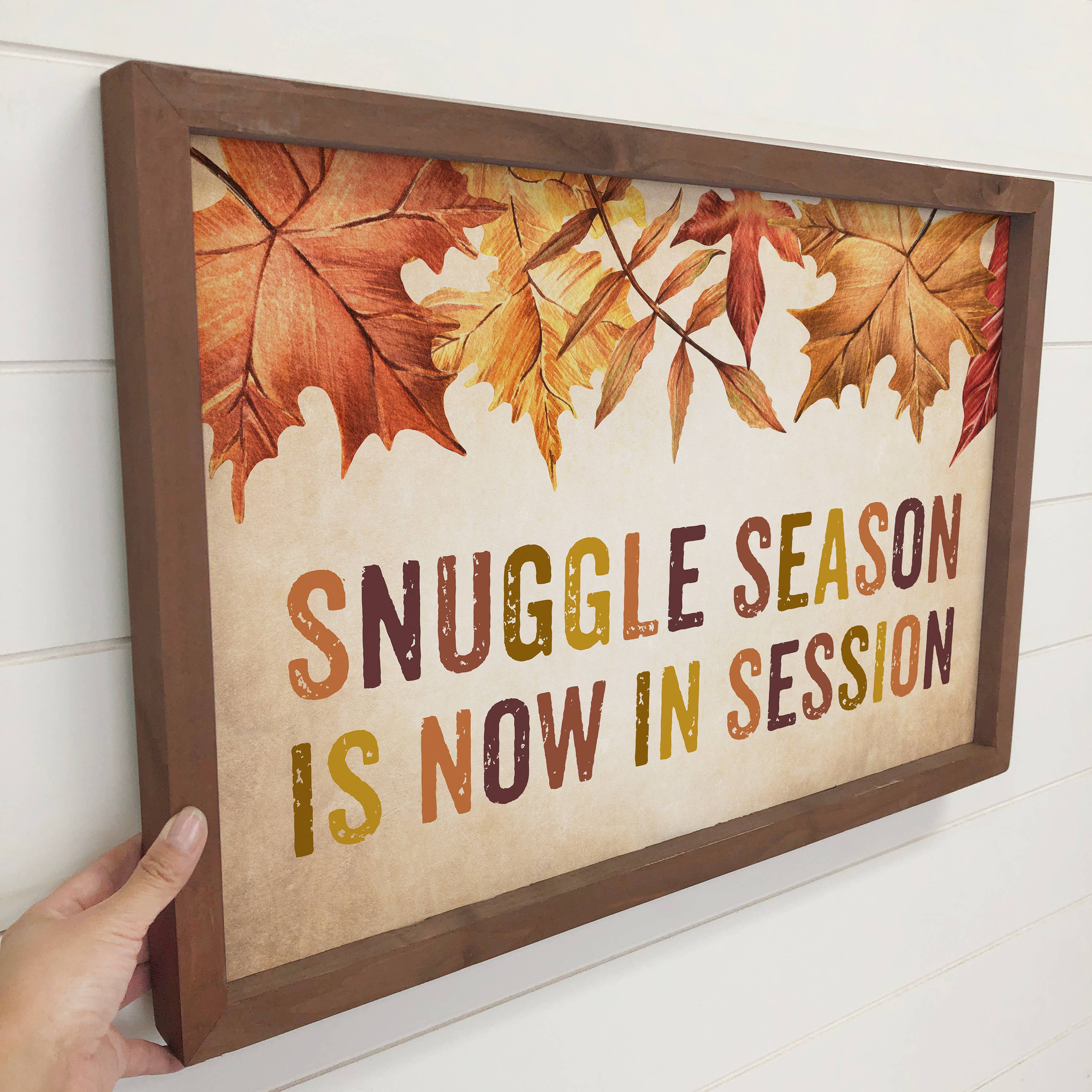 Snuggle Season is Now in Session - Cute Fall Sign - Framed