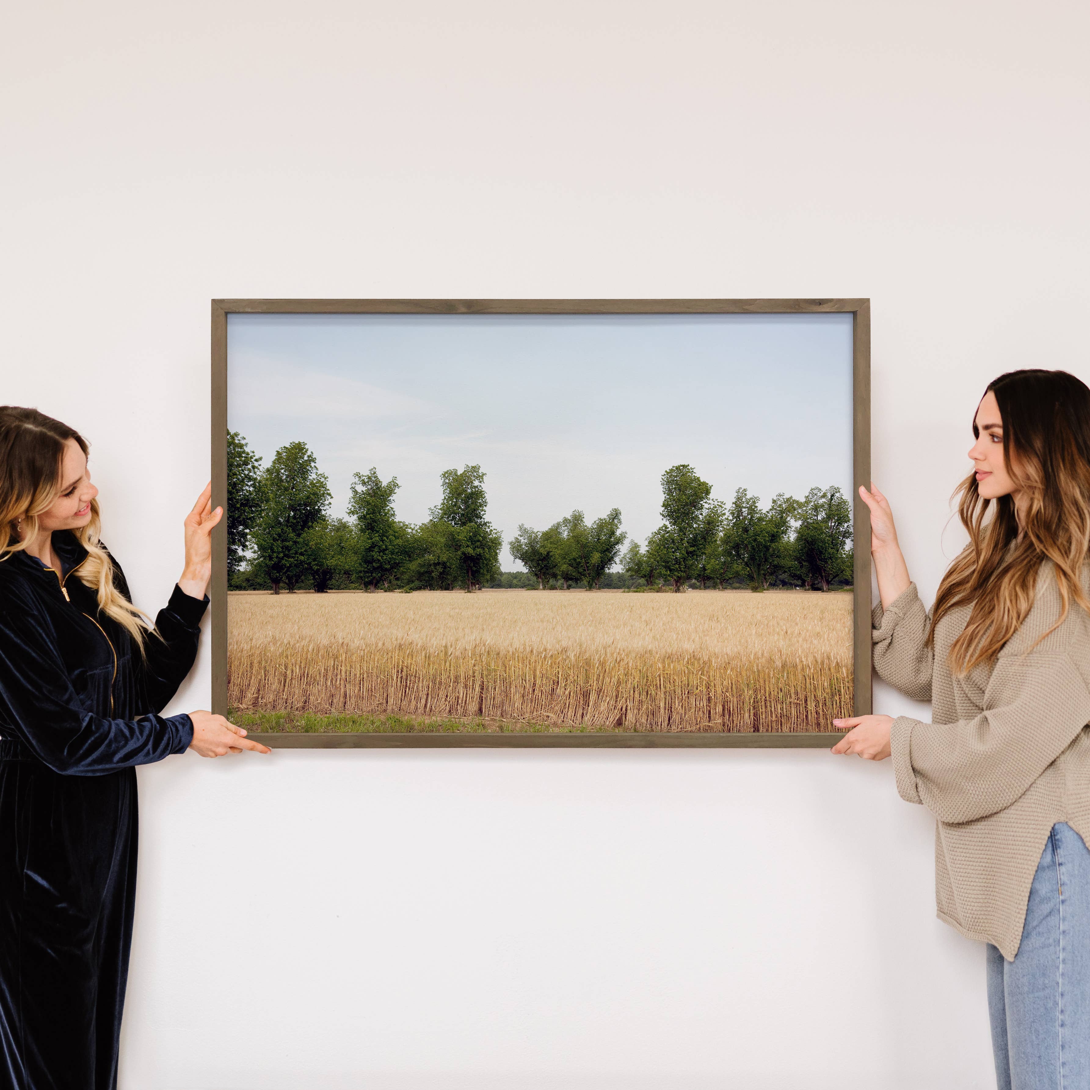 Alabama Wheat Field - Landscape Canvas Art - Wood Framed Art