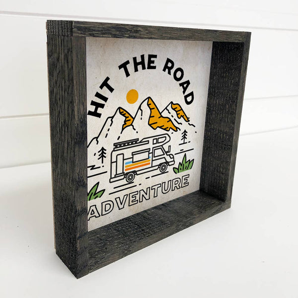 Hit the Road Adventure RV Camper Small Décor Wood Frame