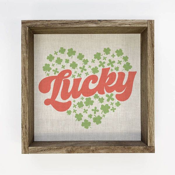 Lucky Clovers - St. Patrick's Day Canvas Art - Wood Framed