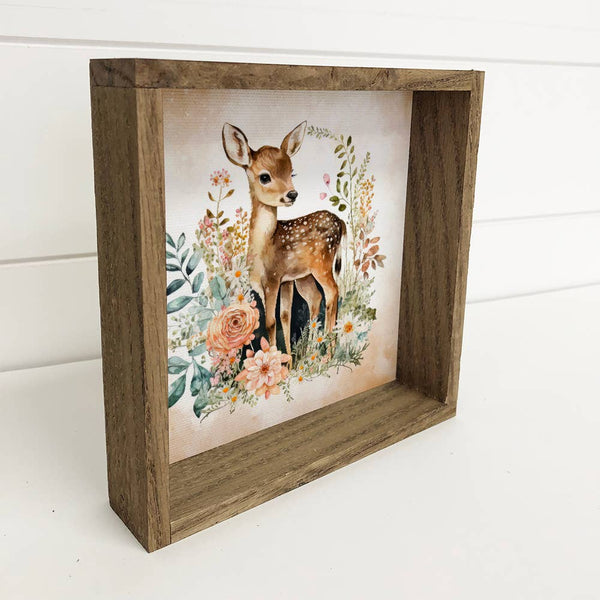 Spring Baby Deer - Cute Little Deer Canvas Art - Baby Animal