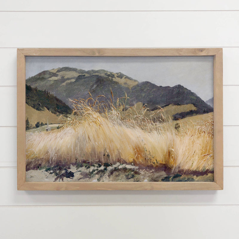 Rye Field - Framed Nature Decor - Ranch House Canvas Art