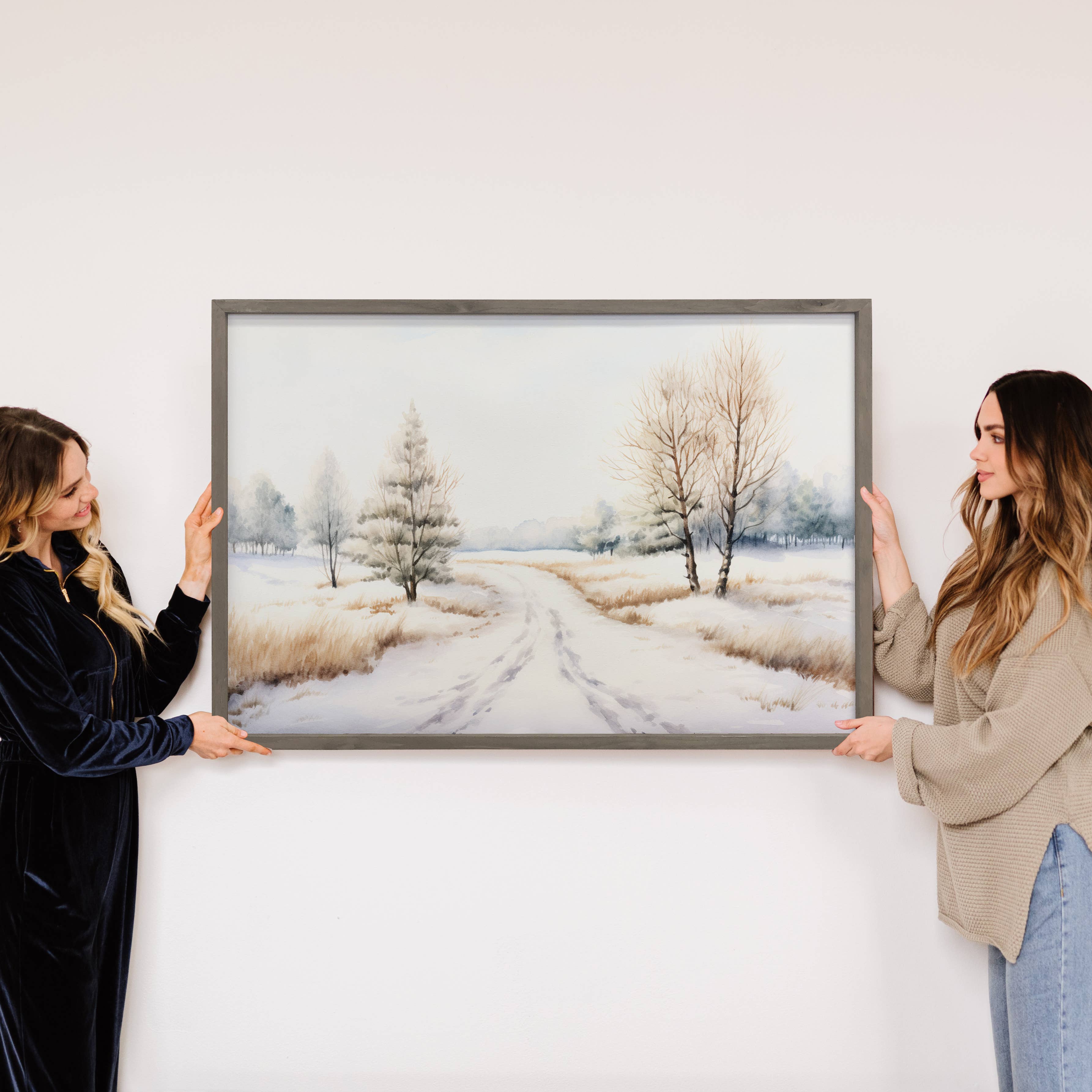 Winter Path - Winter Season Canvas Art - Wood Framed Artwork