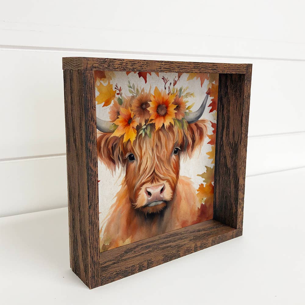 Fall Farm Highland Cow - Cute Animal Wall Art - Highland Cow