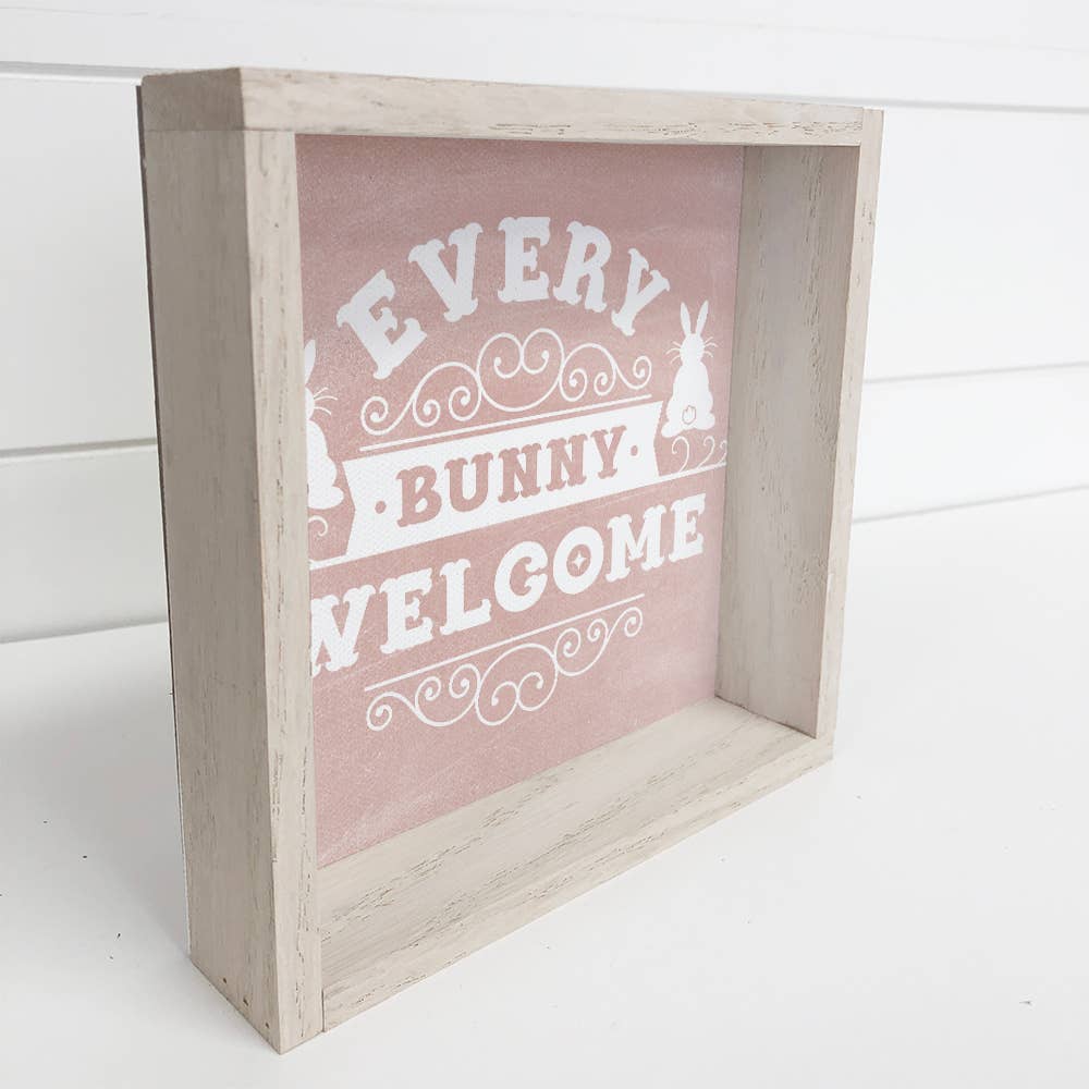 Every Bunny Welcome - Easter Canvas Word Art - Wood Framed