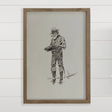 Gold Rush Prospector Sketch - Vintage Sketch Canvas Art