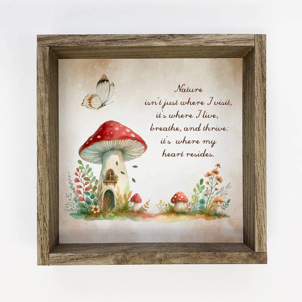 Cottage Mushroom Where My Heart Resides - Mushroom Wall Art