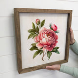 Peony Watercolor - Pretty Peony Painting - Spring Peony Art