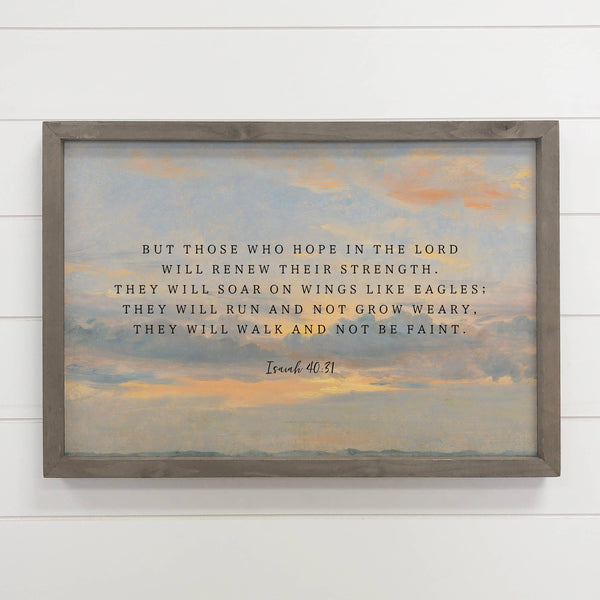 Cloud Isaiah Scripture - Living Room Wood Framed Wall Decor