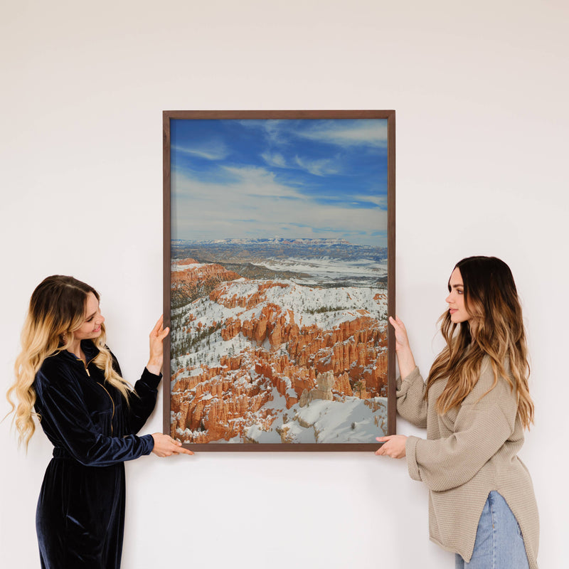 Bryce Canyon Snow - Framed Nature Photograph - Cabin Decor