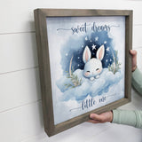 Sweet Dreams Bunny - Cute Bunny Canvas Art - Wood Framed